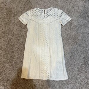 Sundance‎ Dress Womens 2 Eyelet Lace Short Sleeve Boho Summer Crochet